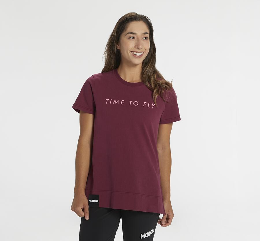 Tee Womens - Hoka One One Brand - Brown - EAXKFGQ-72